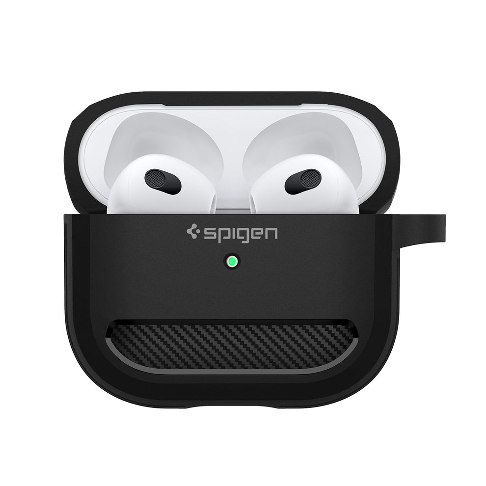 Hình ảnh 1 của Hộp đựng tai nghe AirPods 3 Spigen Rugged Armor (Matte Black - Mới, Full box, Chính hãng)