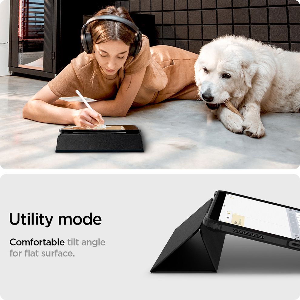 Hình ảnh 4 của Ốp lưng iPad Air 10.9" Spigen Ultra Hybrid Pro (Đen - Mới, Full box, Chính hãng)