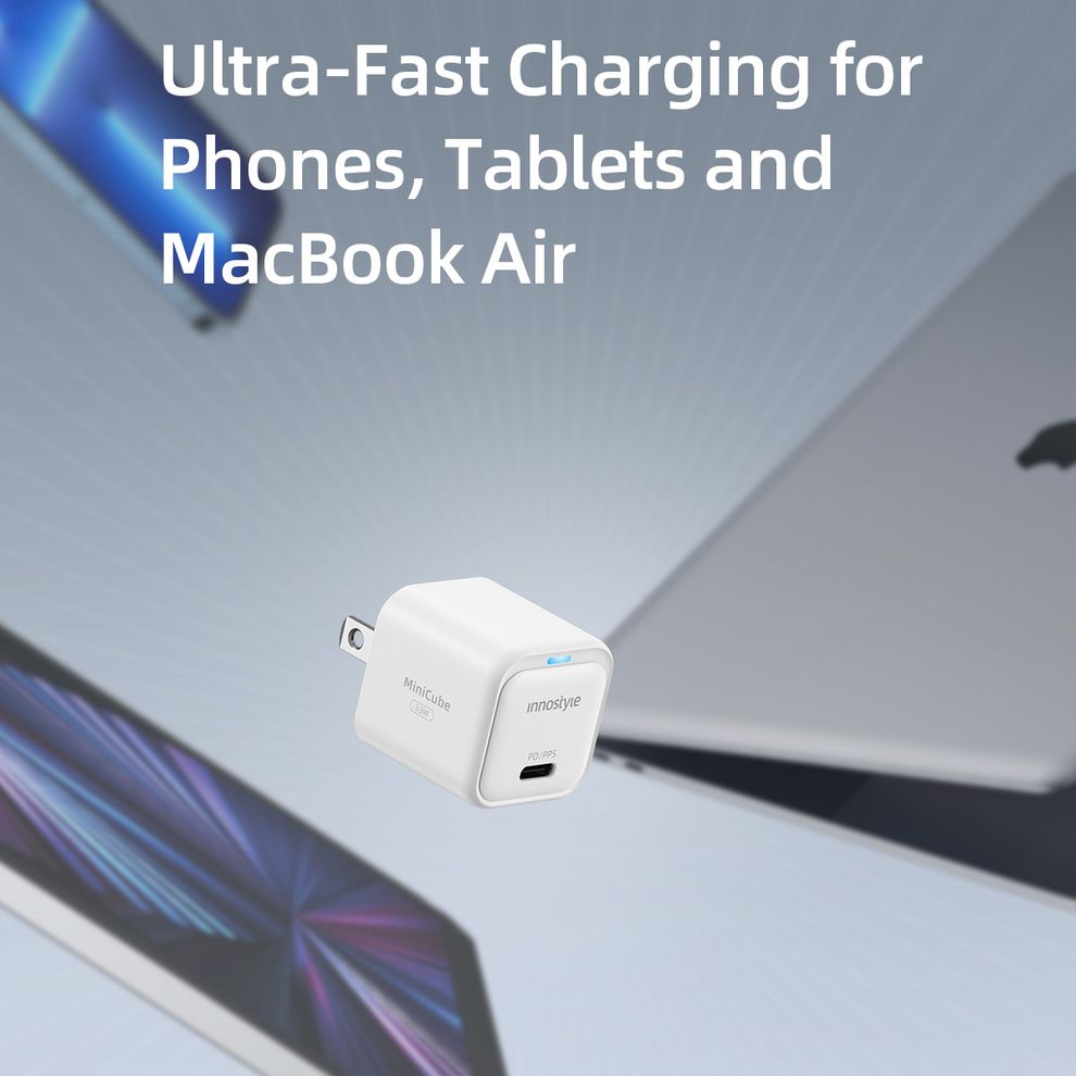 Hình ảnh 2 của Củ sạc nhanh Innostyle MiniCube Gan II 3WPD/QC3.0 (Trắng - Mới, Full box, Chính hãng)