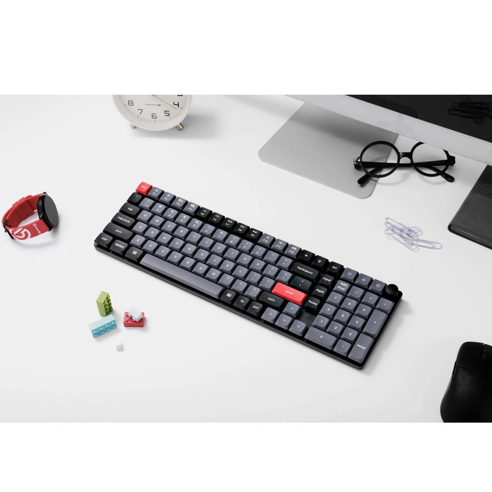 Hình ảnh 3 của Bàn phím cơ Keychron K17 Pro QMK/VIA - Knob (Led RGB - Low Profile Gateron Red - Baltic Blue - Mới, Full box, Nhập khẩu)