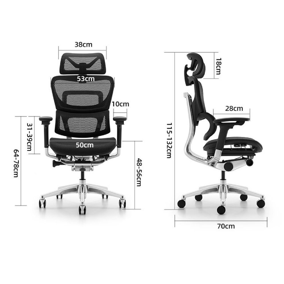 Hình ảnh 7 của Ghế Công Thái Học Ergonomic Fly (Lite - Black - Mới, Full box, Chính hãng)