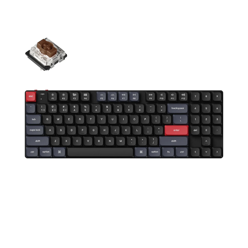 Hình ảnh 2 của Bàn phím cơ Keychron K13 Pro QMK/VIA (Led Đơn - Low Profile Gateron Red Switch - Off Black - Mới, Full box, Nhập khẩu)