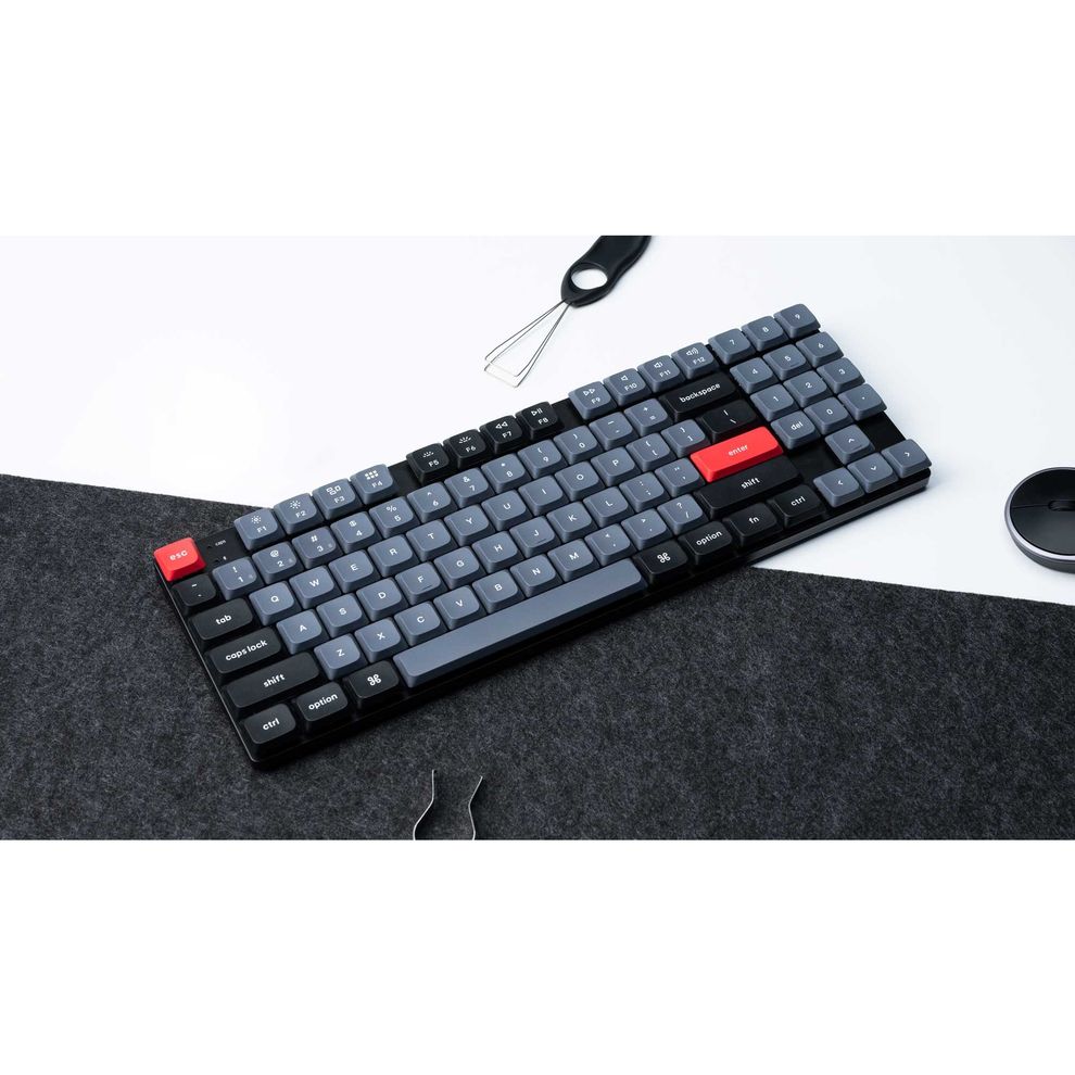 Hình ảnh 5 của Bàn phím cơ Keychron K13 Pro QMK/VIA (Led Đơn - Low Profile Gateron Red Switch - Off Black - Mới, Full box, Nhập khẩu)