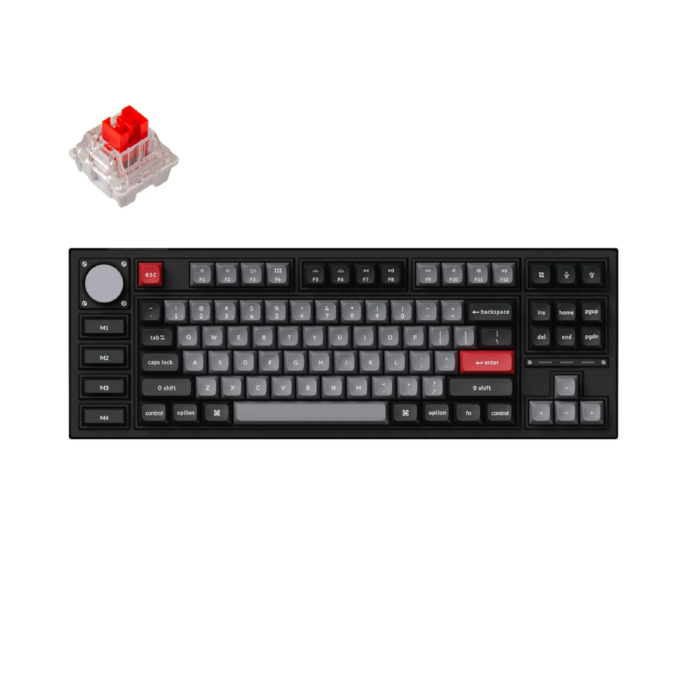 Hình ảnh 1 của Bàn phím cơ không dây Keychron Q3 Pro QMK/VIA - Knob (Keychron K Pro Red Switch - Carbon Black - Mới, Full box, Nhập khẩu)