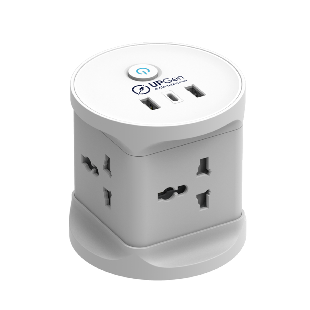 Hình ảnh 5 của Ổ Cắm Điện UPGen T1 Pro (Output: 4 Ổ Cắm - 2 USB A - 1 USB C - Shell White - Mới, Full box, Chính hãng)