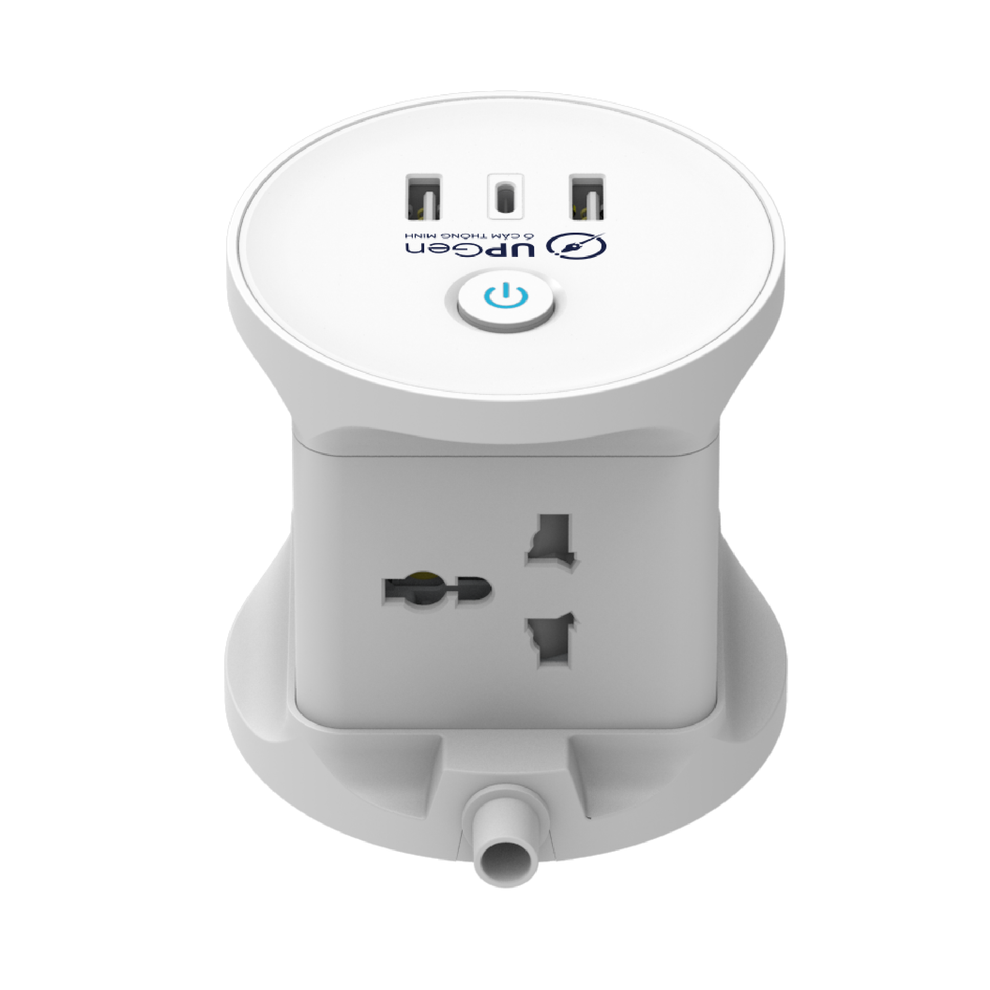 Hình ảnh 3 của Ổ Cắm Điện UPGen T1 Pro (Output: 4 Ổ Cắm - 2 USB A - 1 USB C - Shell White - Mới, Full box, Chính hãng)