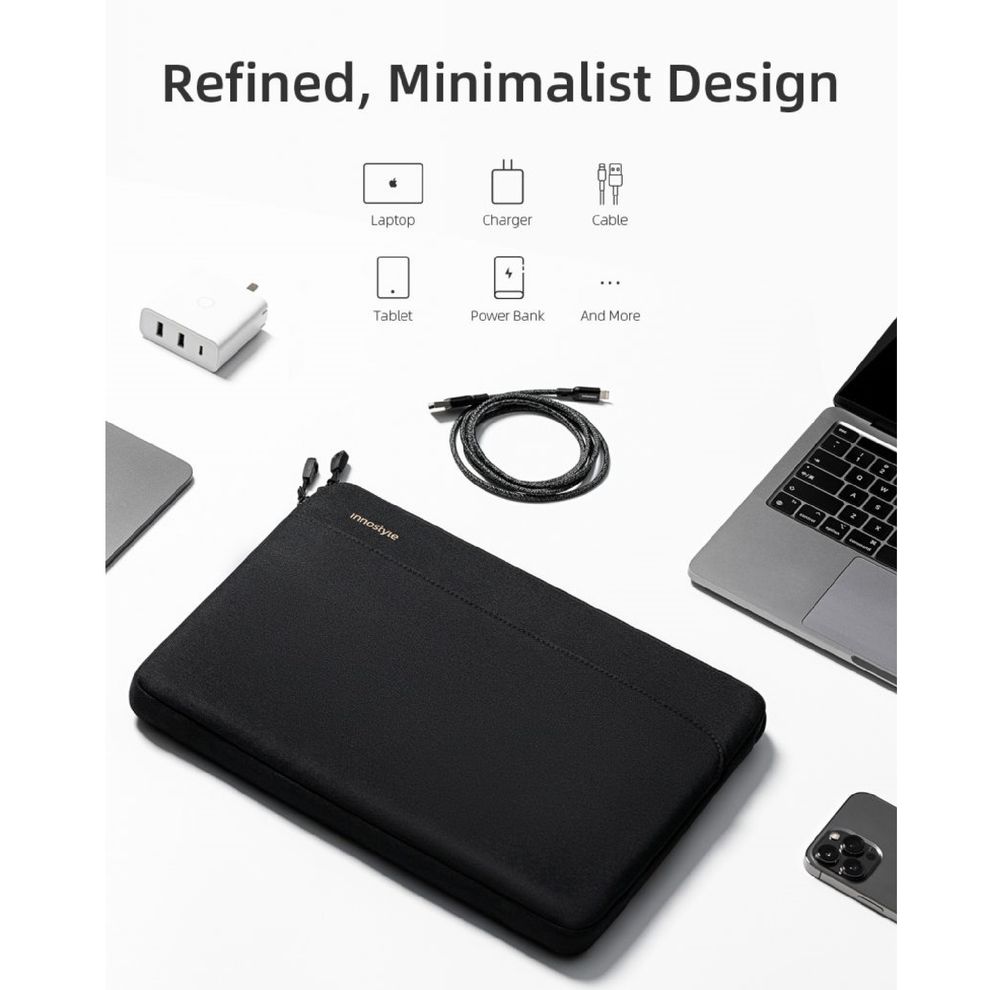 Hình ảnh 6 của Túi Chống Sốc Laptop Innostyle OmniProtect Slim - S112 (Phù hợp 13-14 inch - Black - Mới, Full box, Chính hãng)