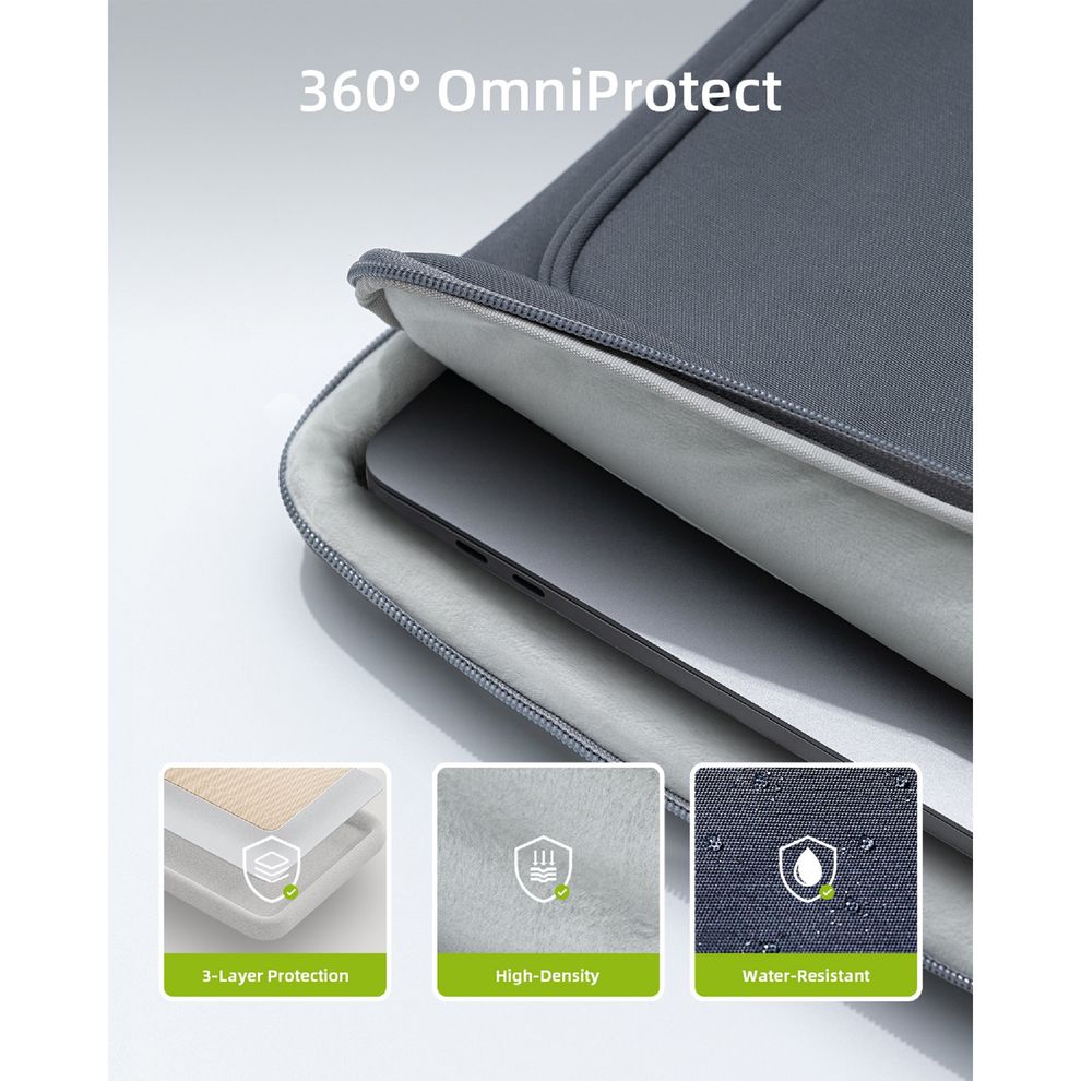 Hình ảnh 2 của Túi xách chống sốc Laptop Innostyle OmniProtect Carry - S114 (Phù hợp 13-14 inch - Mineral Gray - Mới, Full box, Chính hãng)