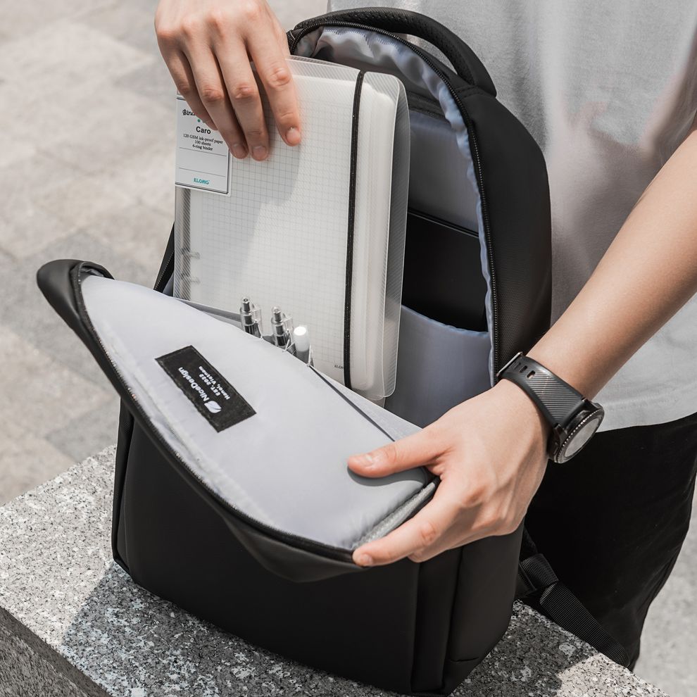 Hình ảnh 13 của Balo Cao Cấp Element - By NiceDesign (Zipper Black - Black - Mới, Full box, Chính hãng) (NDBP23ELEM01)