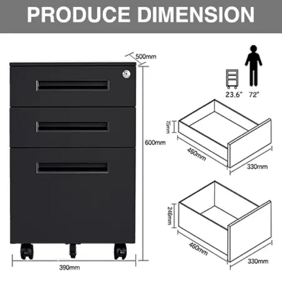 Hình ảnh 6 của Hộc tủ tài liệu di động ERM-04 (Black - Mới, Full box, Chính hãng)