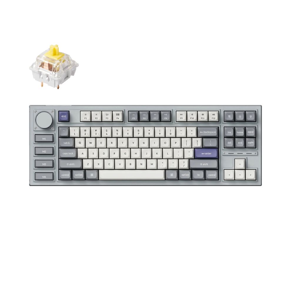 Hình ảnh 1 của Bàn phím cơ không dây Keychron Q3 Pro QMK/VIA - Knob (Keychron K Pro Banana Switch - Sliver - Mới, Full box, Nhập khẩu)