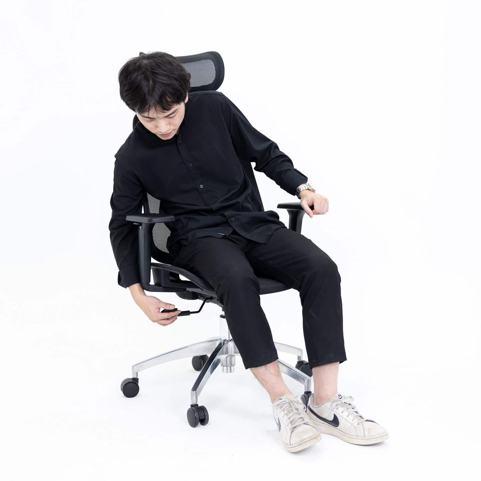 Hình ảnh 7 của Ghế Công Thái Học Lino Chair (Breathing Mesh - Aluminum Alloy Base - Black - Mới, Full box, Chính hãng)