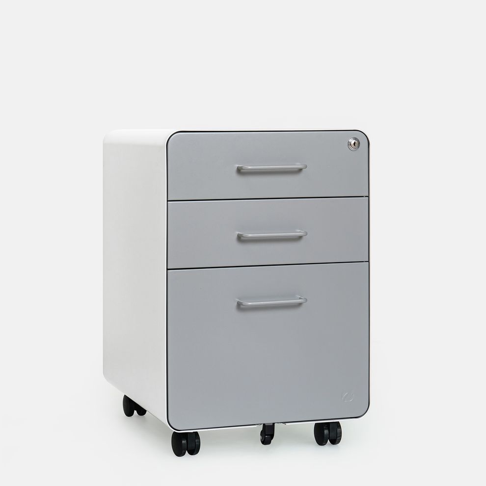 Hình ảnh 2 của Hộc tủ tài liệu 3 ngăn The Leaf Plus (3 Ngăn - Grey - White - Mới, Full box, Chính hãng) (NDFC23LEAF10)