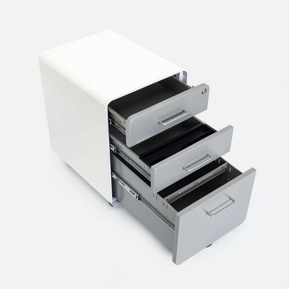 Hình ảnh 5 của Hộc tủ tài liệu 3 ngăn The Leaf Plus (3 Ngăn - Grey - White - Mới, Full box, Chính hãng) (NDFC23LEAF10)