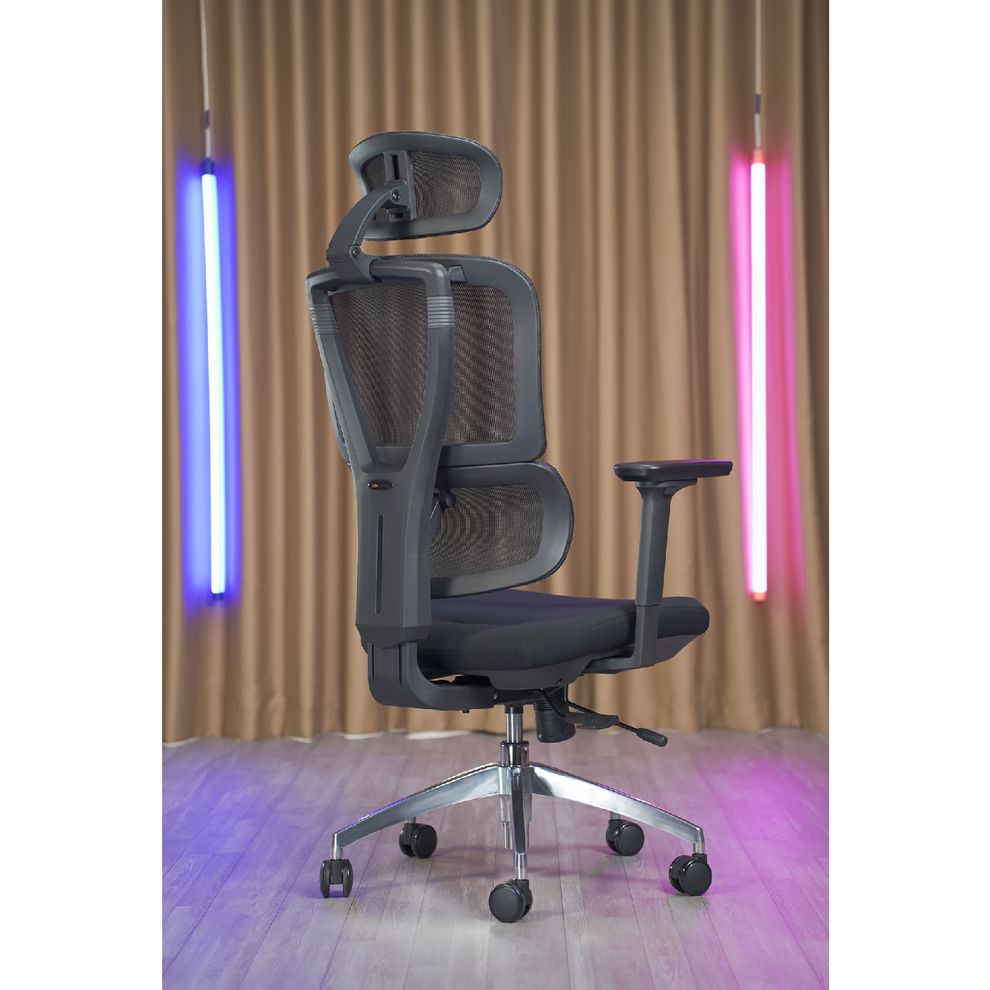 Hình ảnh 6 của Ghế Công Thái Học SMA Lumbar (Lưng Lưới - Mâm Lưới - Black - Mới, Full box, Chính hãng)