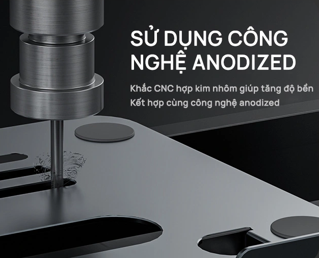 Hình ảnh 8 của Giá đỡ laptop HyperWork L1 (Xám - Mới, Full box, Chính hãng)