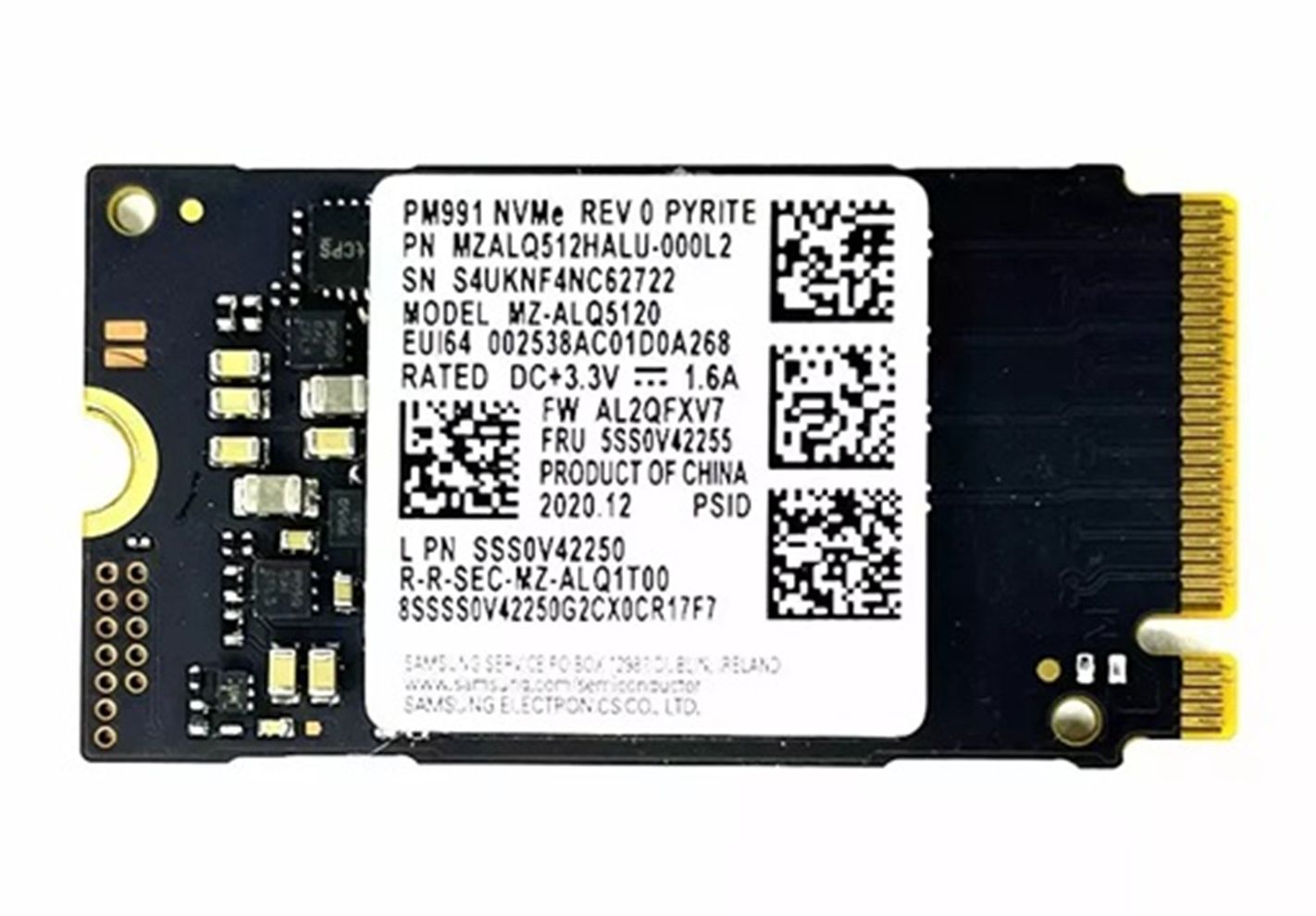 Hình ảnh 1 của SSD Samsung 512GB NVME M2 2242 (Black - Used, Nhập khẩu)