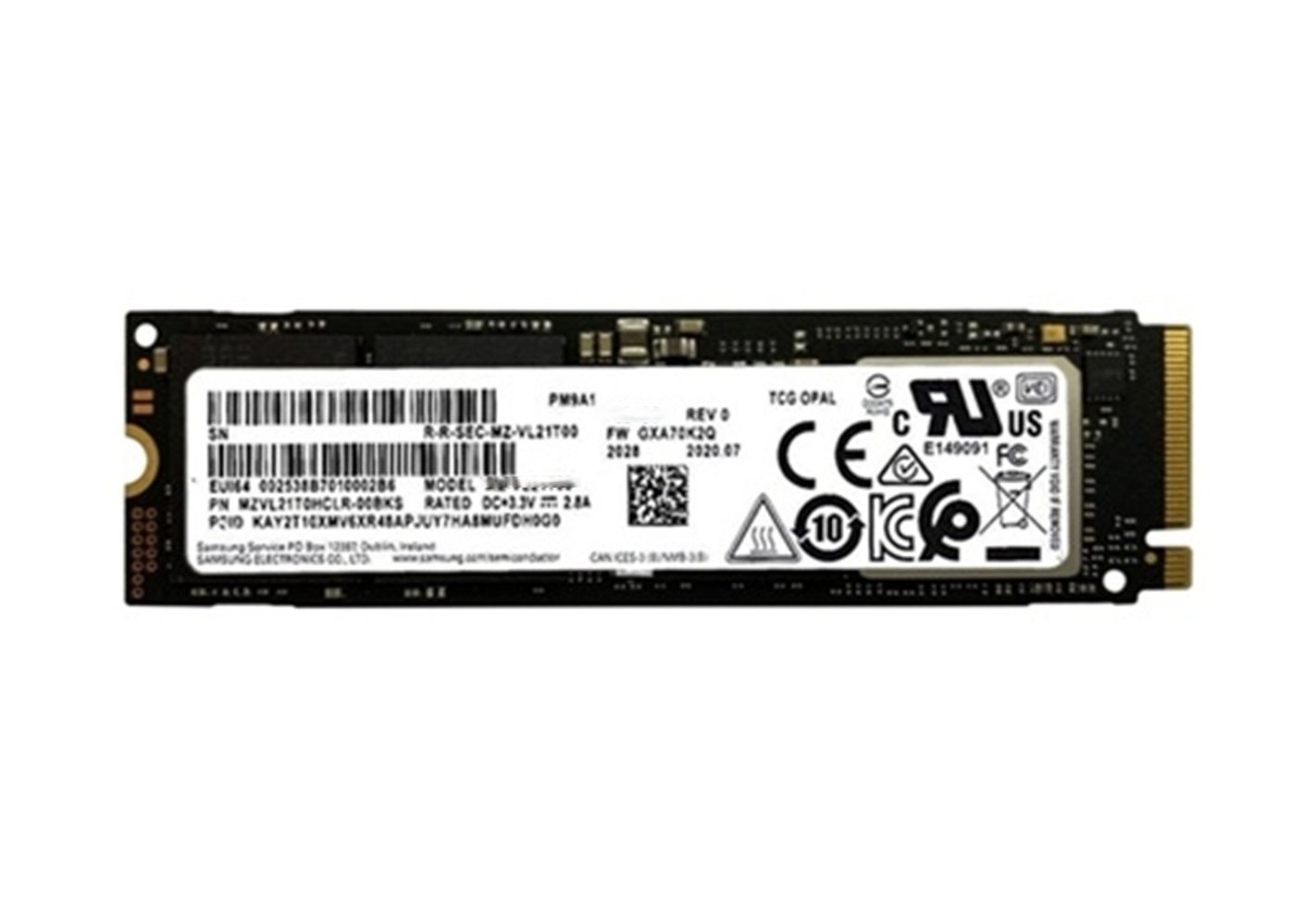 Hình ảnh 1 của SSD Samsung PM9A1 512GB PCIe Gen 4 x4 NVME M2 2280 (Black - Used, Nhập khẩu)