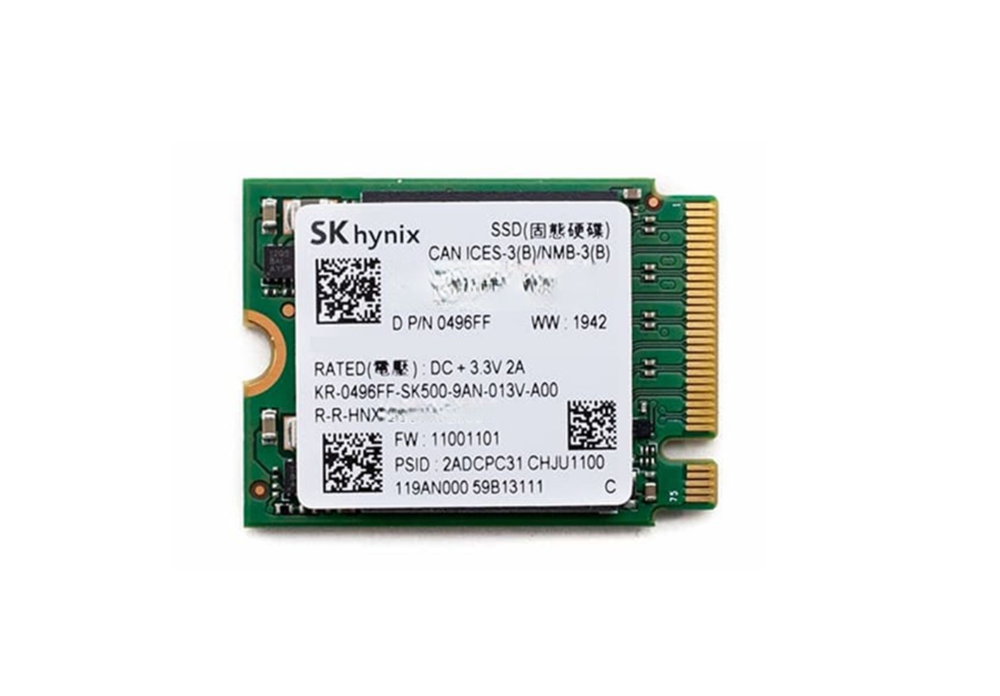 Hình ảnh 1 của SSD Skhynix 256GB PCIe Gen 3 x4 NVME M2 2230 (Pebble Green - Outlet, Nhập khẩu)