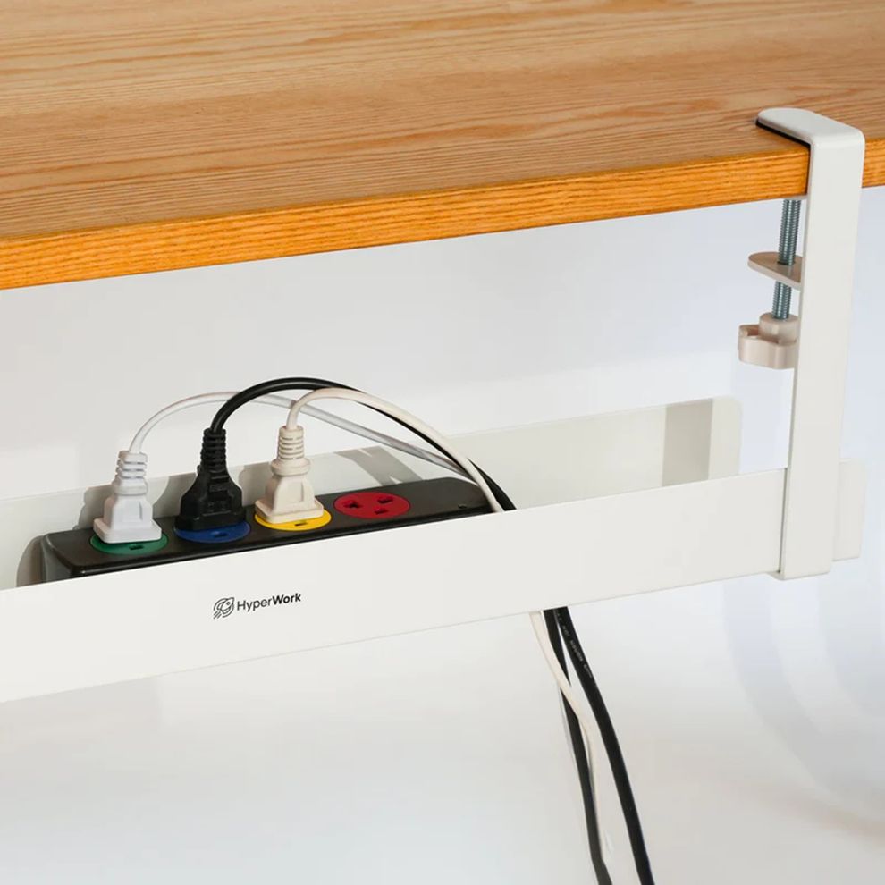 Hình ảnh 3 của Khay đi dây kẹp bàn HyperWork (CM-01 - White - Mới, Full box, Chính hãng)