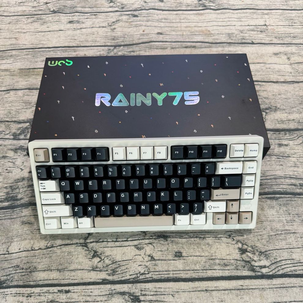 Hình ảnh 4 của Bàn phím cơ Rainy75 Aluminum CNC (304 Stainless Steel Weight (Tạ Thép) - RGB - Cheese white - Mới, Full box, Nhập khẩu)