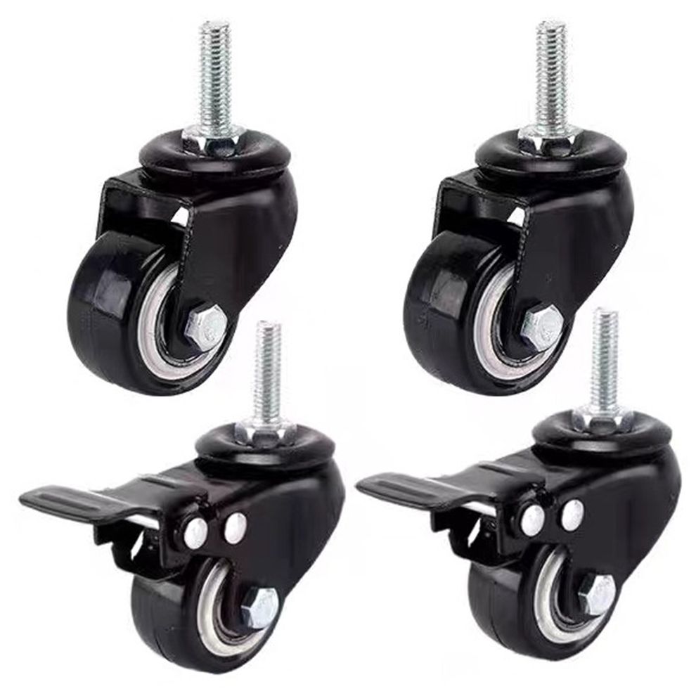 Hình ảnh 1 của Bộ 4 bánh xe có khóa cho bàn nâng hạ (Black - Mới, Full box, Nhập khẩu) (WheelStandDesk)