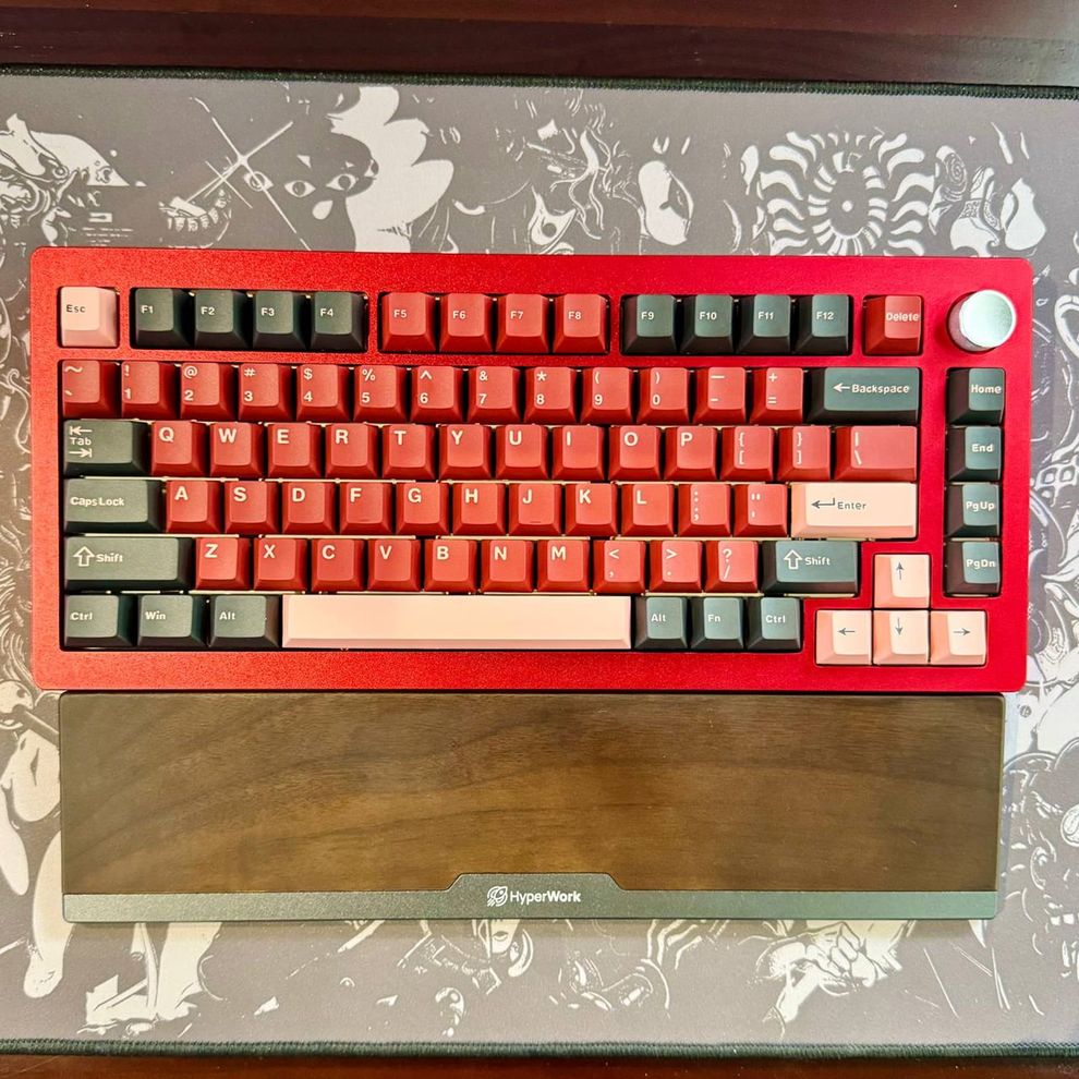 Hình ảnh 2 của Bàn phím cơ HJS AL75 V2 Aluminum CNC (LCET Starry Flower Switch - Red - Mới, Full box, Nhập khẩu)