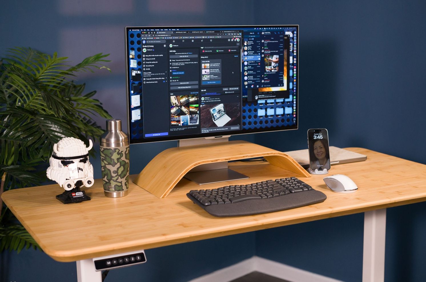 Hình ảnh 11 của Bàn nâng hạ Bamboo - By NiceDesign (Mặt bàn 120x60x3.2cm - Khung trắng - Mới, Full box, Chính hãng) (NDSD24EDBA02)