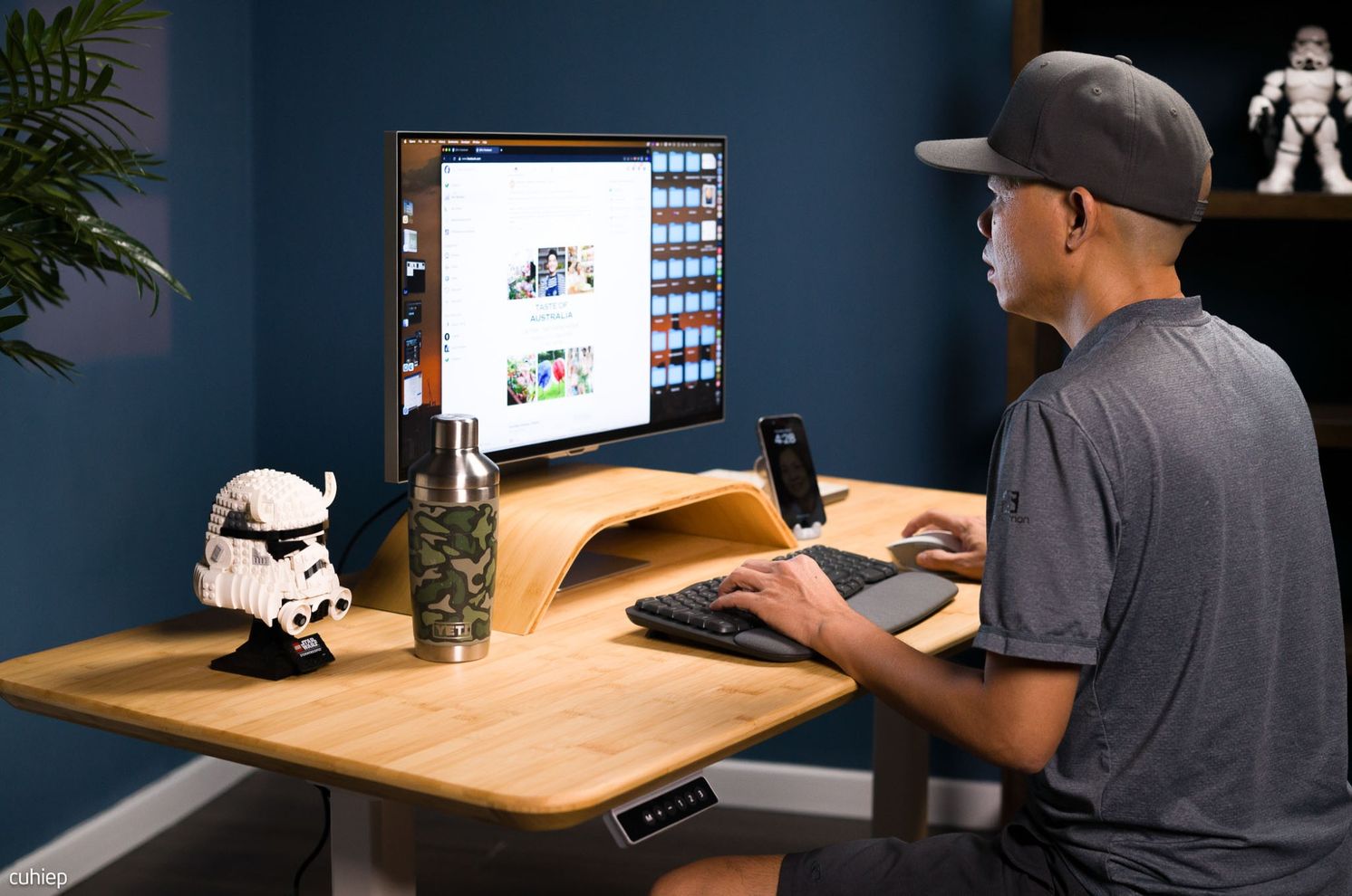 Hình ảnh 10 của Bàn nâng hạ Bamboo - By NiceDesign (Mặt bàn 120x60x3.2cm - Khung trắng - Mới, Full box, Chính hãng) (NDSD24EDBA02)