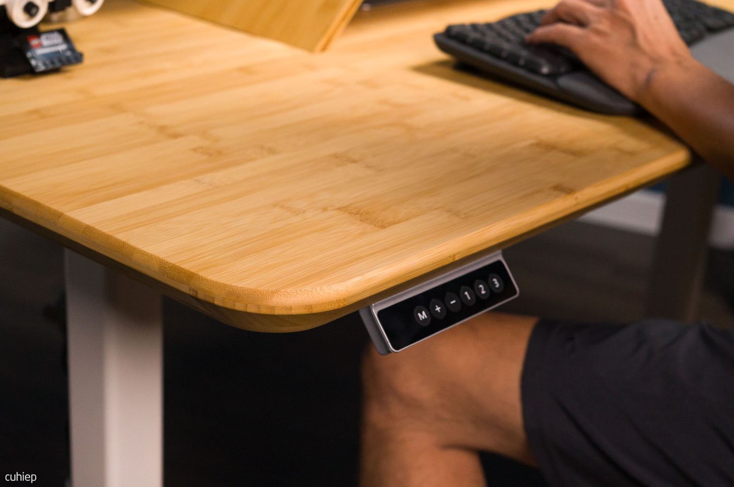 Hình ảnh 9 của Bàn nâng hạ Bamboo - By NiceDesign (Mặt bàn 120x60x3.2cm - Khung trắng - Mới, Full box, Chính hãng) (NDSD24EDBA02)