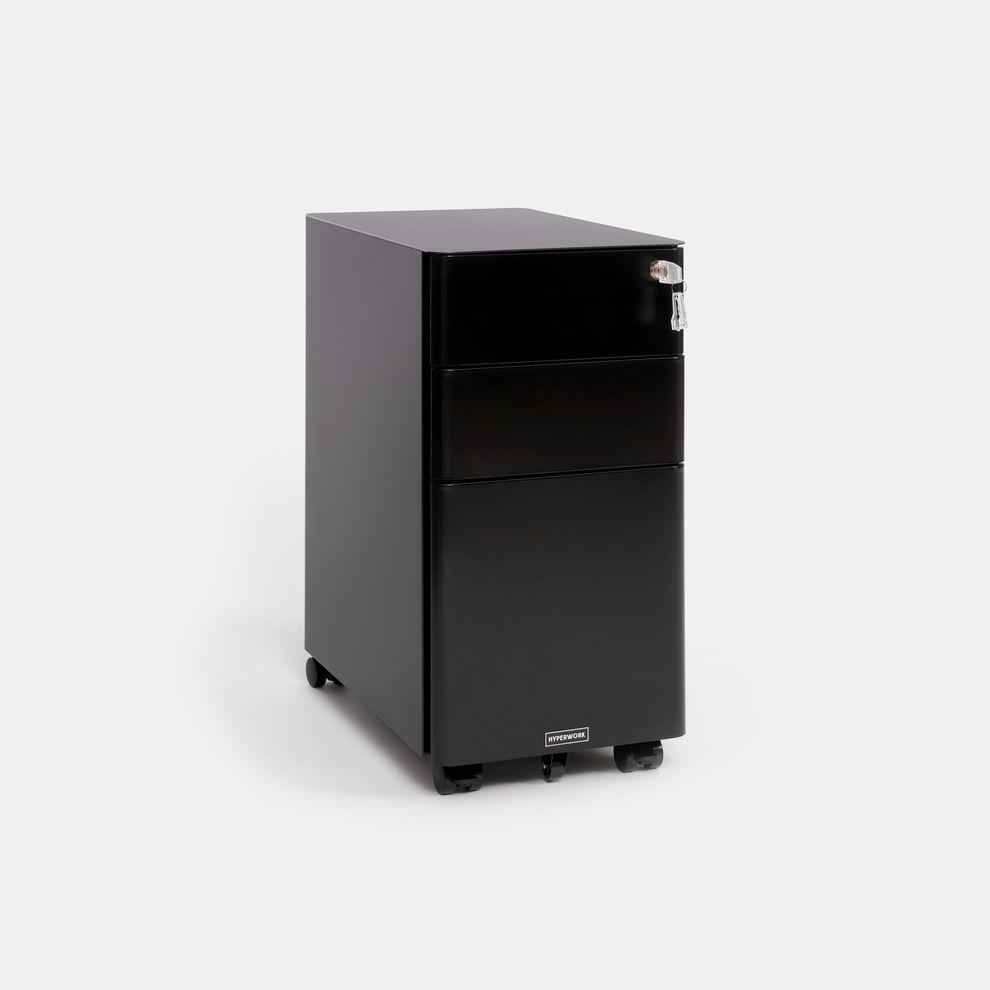 Hình ảnh 1 của Hộc tủ tài liệu di động HyperWork Ivy Slim (Black - Mới, Full box, Chính hãng)