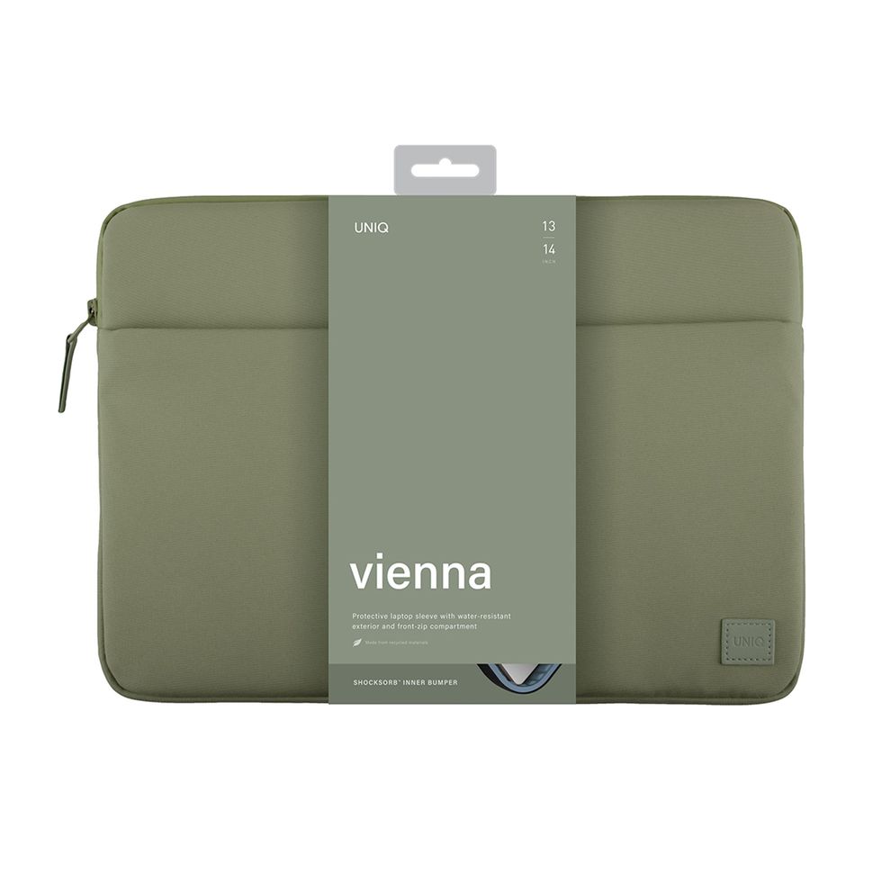 Hình ảnh 3 của Túi Chống Sốc Laptop UNIQ Vienna (Phù hợp 13-14 inch - Green - Mới, Full box, Chính hãng)