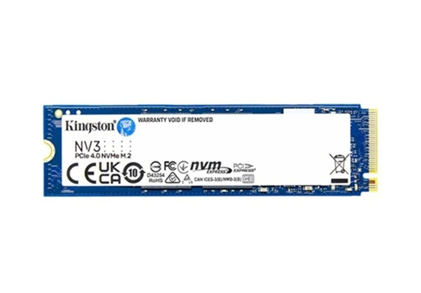 Hình ảnh 1 của SSD Kingston NV3 2TB PCIe Gen 4 x4 NVME M2 2280 (Blue - White - Outlet, Nhập khẩu)