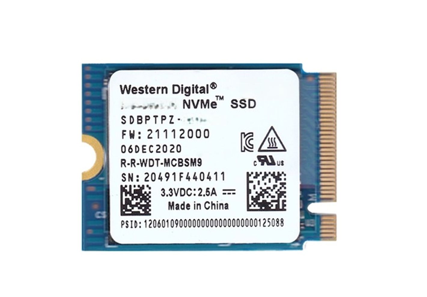 Hình ảnh 1 của SSD WD 256GB NVME M2 2230 (Blue - Outlet, Nhập khẩu)