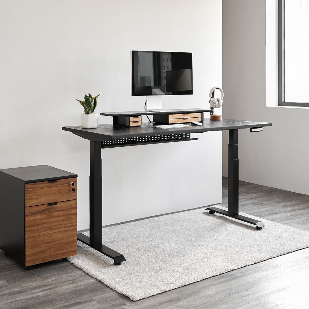 Hình ảnh 4 của Mặt bàn gỗ tự nhiên Fusion - By NiceDesign (1400x700x25mm - Black ASH - Mới, Full box, Chính hãng) (NDTT25FUSI03)