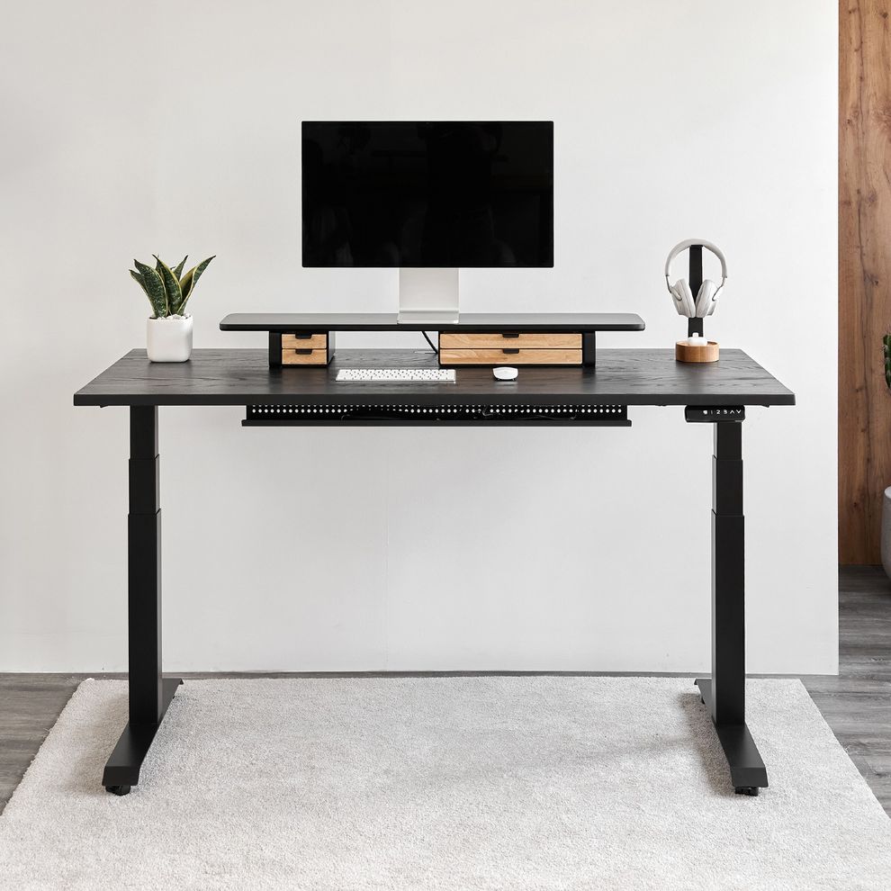 Hình ảnh 3 của Mặt bàn gỗ tự nhiên Fusion - By NiceDesign (1600x750x25mm - Black ASH - Mới, Full box, Chính hãng) (NDTT25FUSI05)