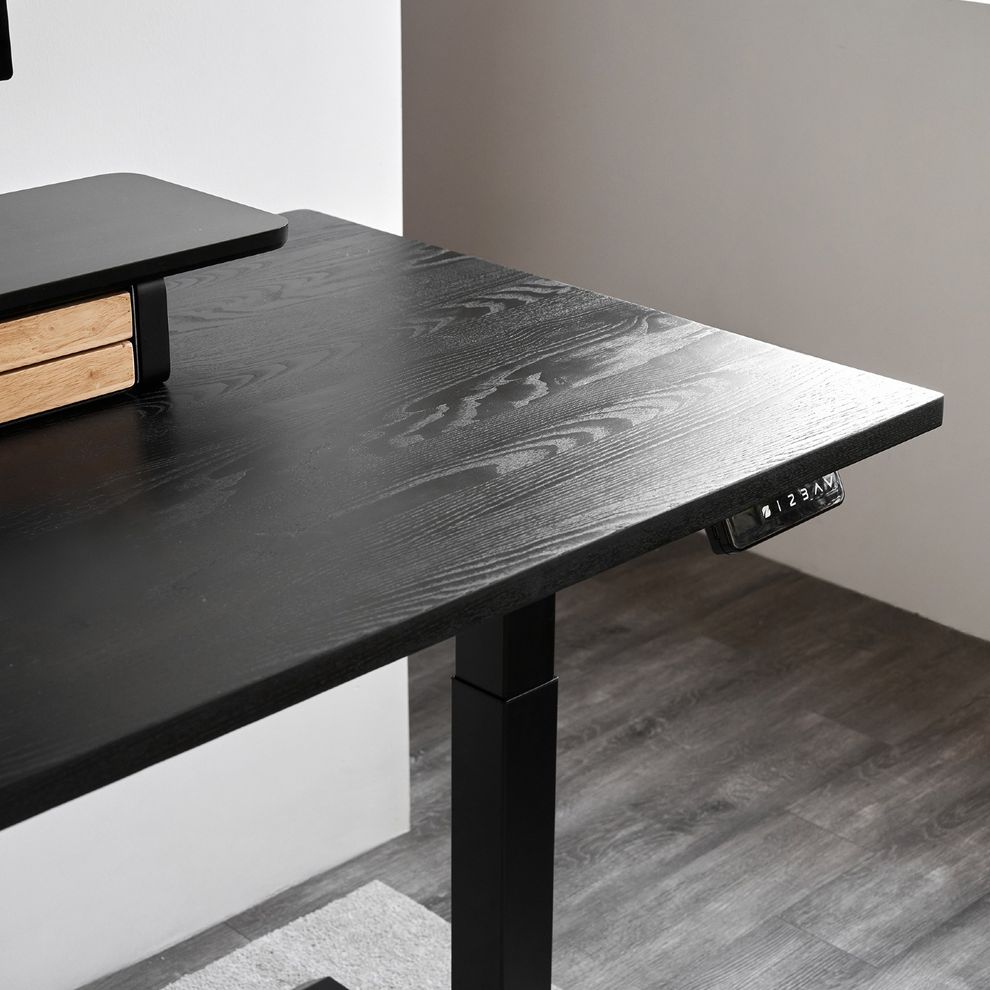 Hình ảnh 2 của Mặt bàn gỗ tự nhiên Fusion - By NiceDesign (1600x750x25mm - Black ASH - Mới, Full box, Chính hãng) (NDTT25FUSI05)