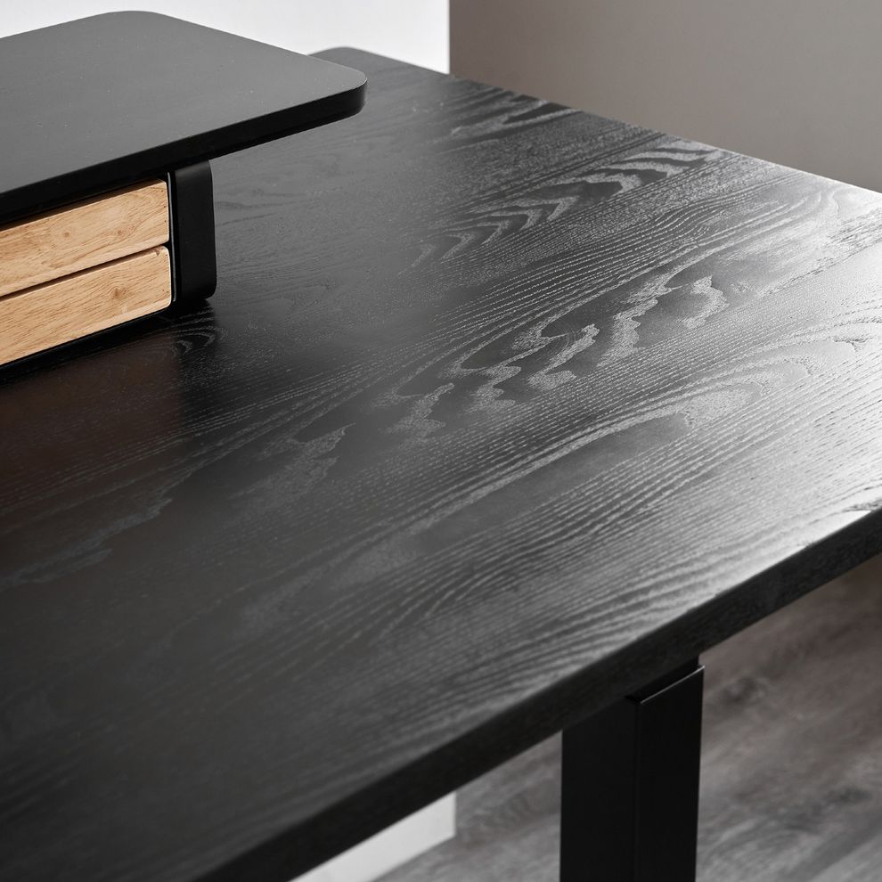 Hình ảnh 2 của Mặt bàn gỗ tự nhiên Taxua - by NiceDesign (Cao Cấp) (1400x750x25mm - Black ASH - Mới, Sealed, Chính hãng)