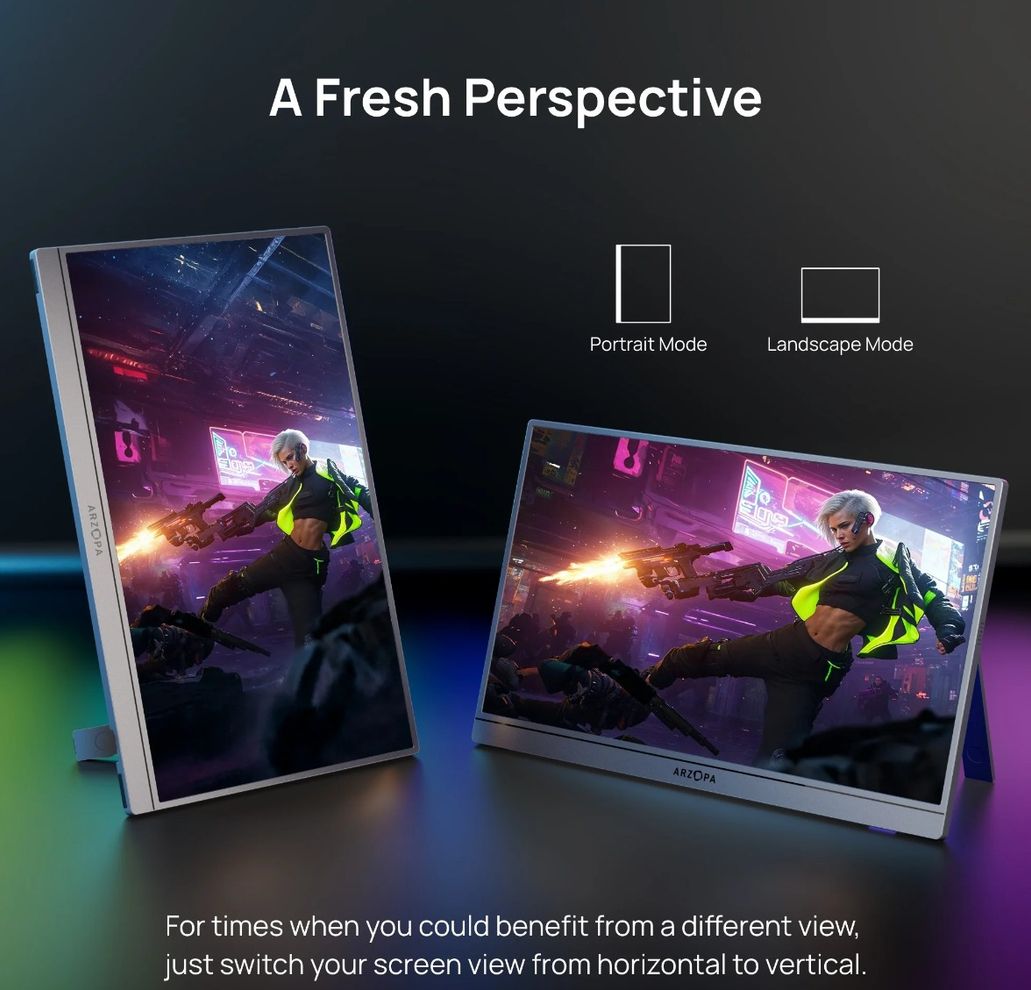 Hình ảnh 8 của Màn hình di động ARZOPA Z3FC 16.1" IPS 180Hz 2.5K (Z3FC - Black - Mới, Full box, Chính hãng)