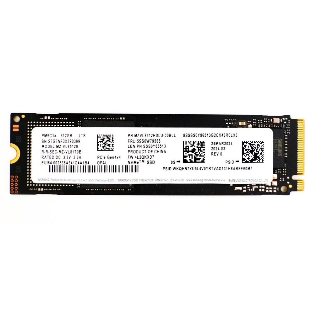 Hình ảnh 1 của Ổ cứng SSD M2-PCIe 512GB Samsung PM9C1b NVMe 2280 (512GB PCIe Gen 4 - Black - Outlet, Nhập khẩu)