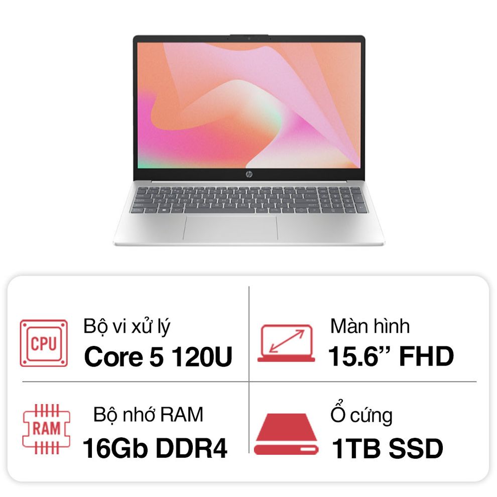 Hình ảnh 1 của HP 15 fd1043TU 9Z2W9PA - Core 5 120U, 16GB, 1TB, FHD