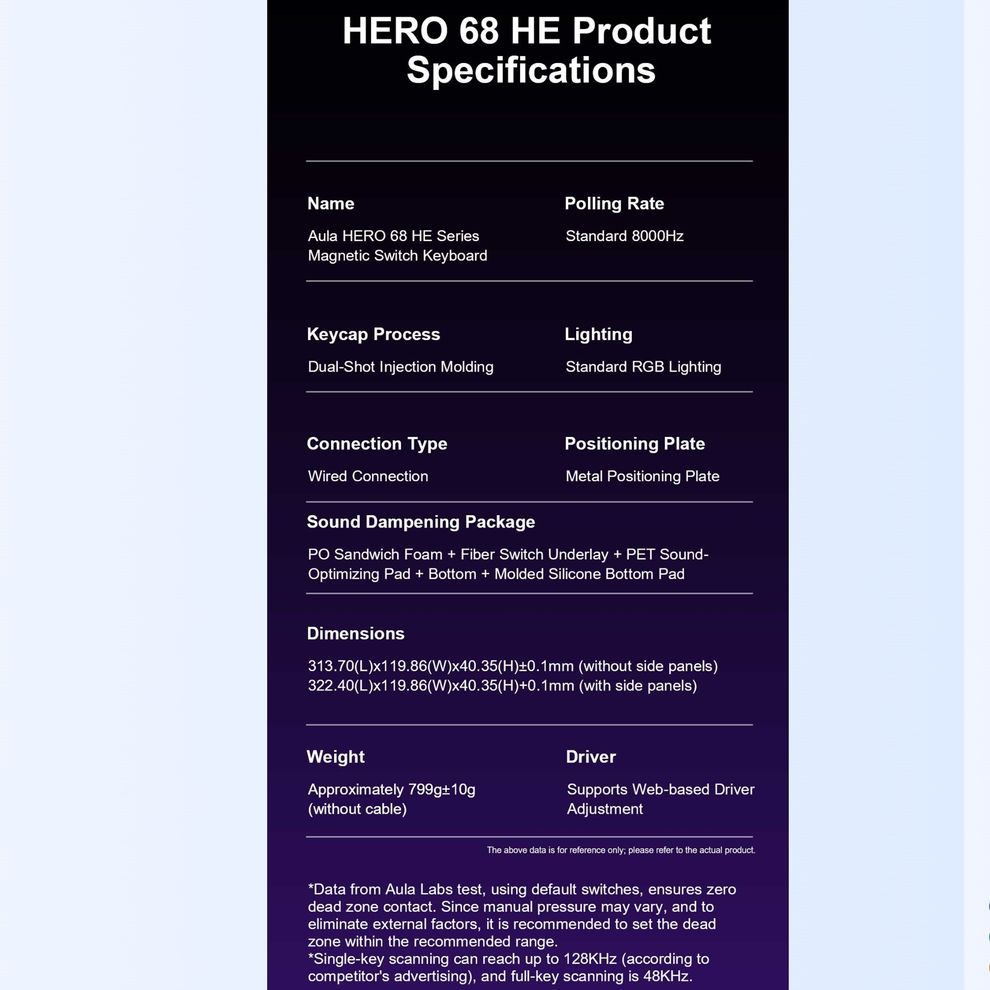 Hình ảnh 6 của Bàn phím cơ Aula Hero68 HE (White - Mới, Full box, Nhập khẩu)