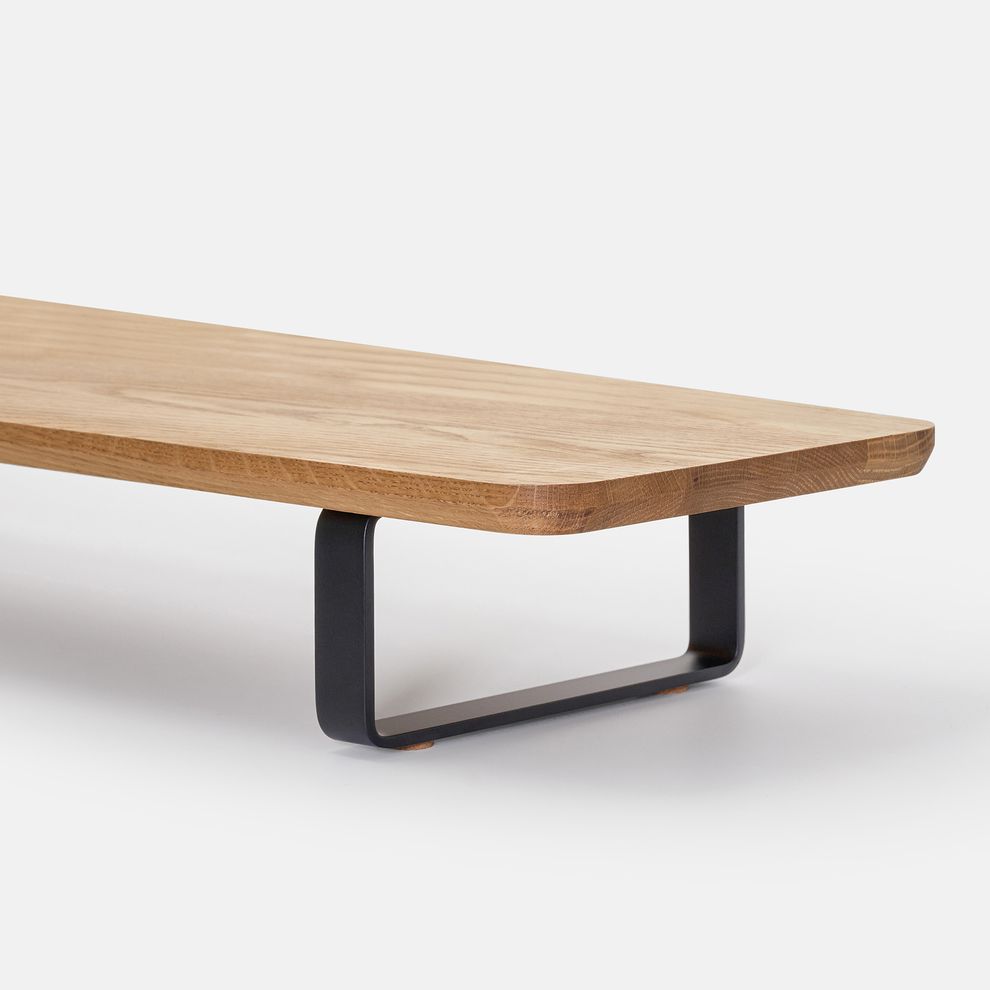 Hình ảnh 3 của Kệ màn hình The Sil 2.0 - By NiceDesign (Size M - Black - Oak - Mới, Full box, Chính hãng) (NDDS24SSIL01)