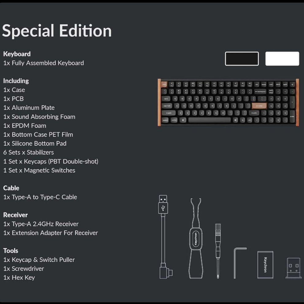 Hình ảnh 5 của Bàn phím cơ Keychron K4 HE (Special Edition - Black - Mới, Full box, Nhập khẩu)