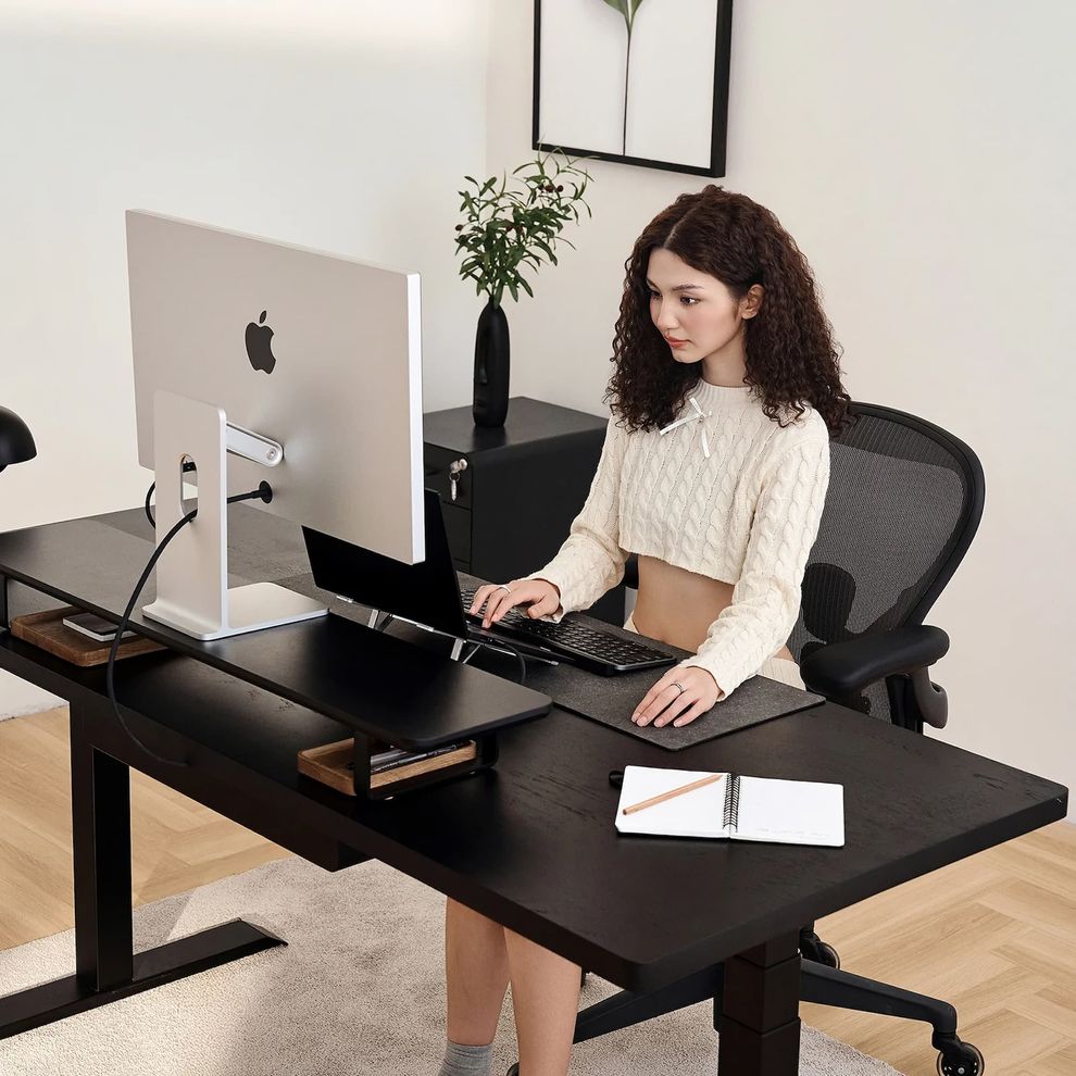 Hình ảnh 5 của Bàn nâng hạ Noble Grande 2.0 - By NiceDesign (1800x750x30mm - Oak - White - Mới, Full box, Chính hãng) (NDSD24GRAN02)