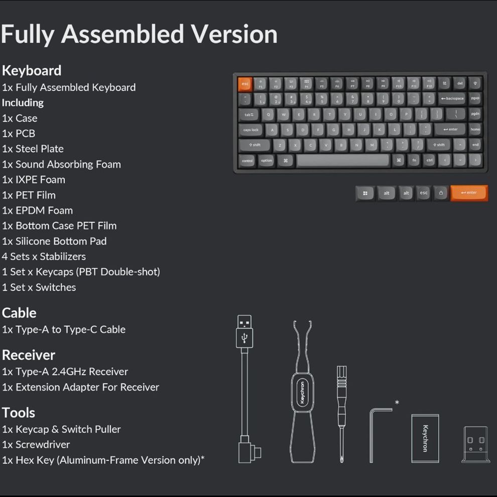 Hình ảnh 7 của Bàn phím cơ Keychron K2 MAX QMK (Keychron Super Red - Aluminium - Aluminium Gray - Mới, Full box, Nhập khẩu)