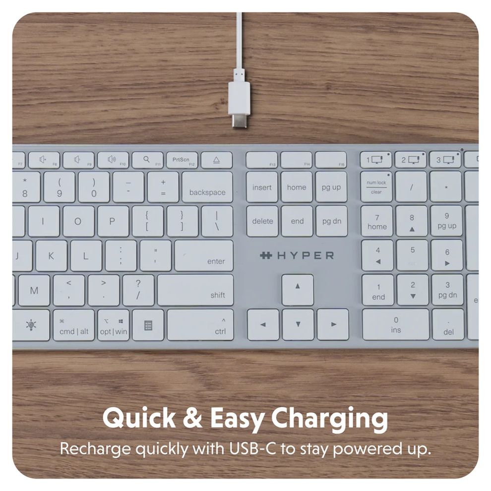 Hình ảnh 5 của Bàn Phím Không Dây HYPER HyperSpace (Sliver - Mới, Full box, Chính hãng)