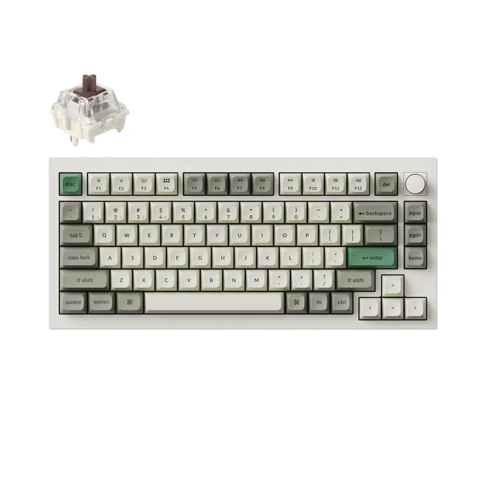 Hình ảnh 1 của Bàn phím cơ Keychron Q1 Max QMK/VIA (Gateron Jupiter Brown Switch - Shell White - Mới, Full box, Nhập khẩu)