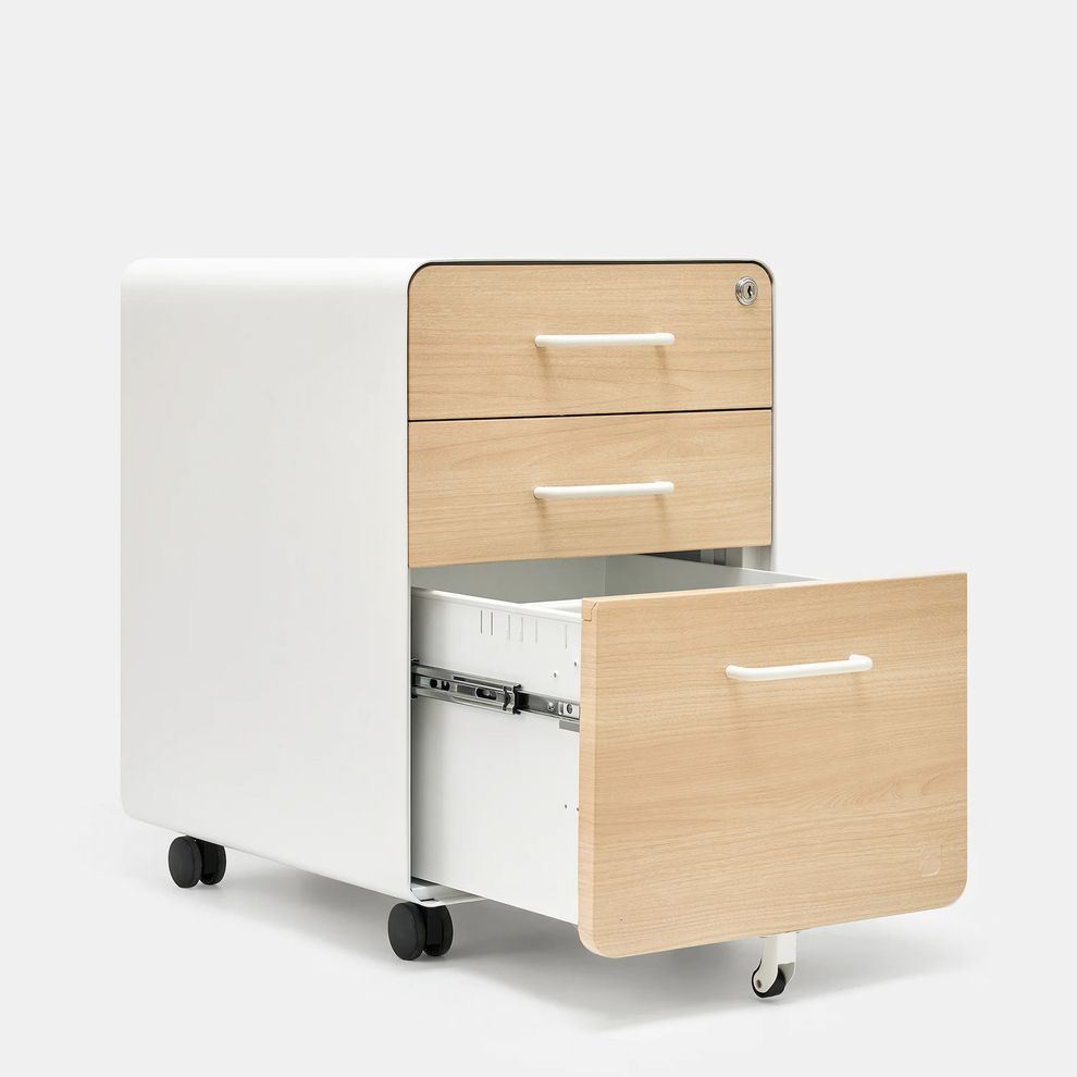 Hình ảnh 3 của Hộc tủ tài liệu 3 ngăn The Leaf Plus (3 Ngăn - White - Oak - Mới, Full box, Chính hãng) (NDFC24LEAP02)