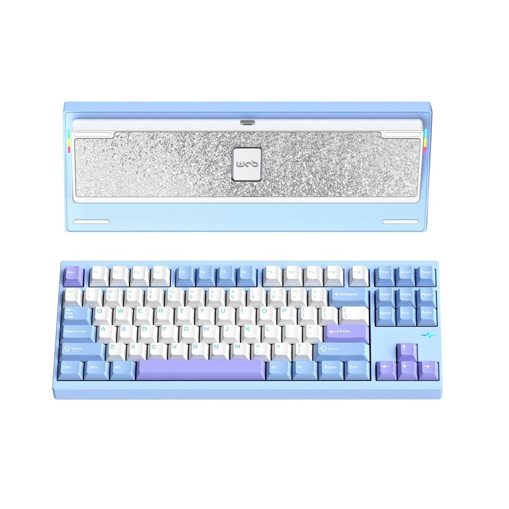 Hình ảnh 2 của Bàn Phím Cơ Crush80 Aluminum CNC (RGB - Plate FR4 - 7500 mAH - Sky Blue - Mới, Full box, Nhập khẩu)